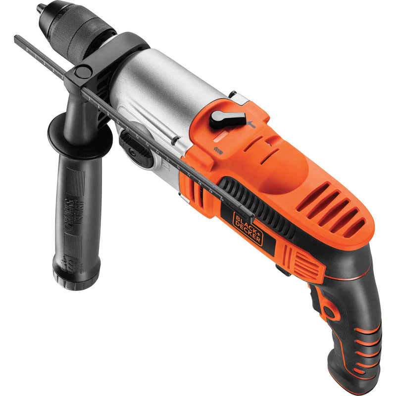 Black&Decker (KR8542K-QS) 850W 2-speed hammer drill, 13mm chuck with side handle, depth stop and case