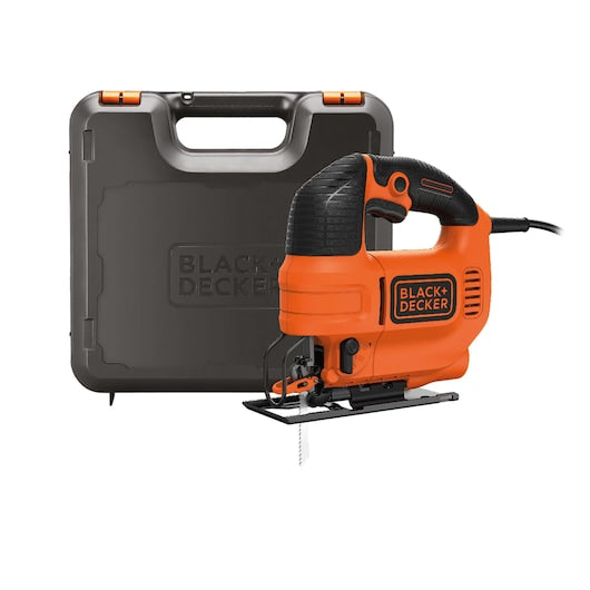 Black&Decker (BES602-QS) 400W Jigsaw, speed 3,000 rpm, bevel +/- 45°, stroke 18 mm. Includes 1 blade.