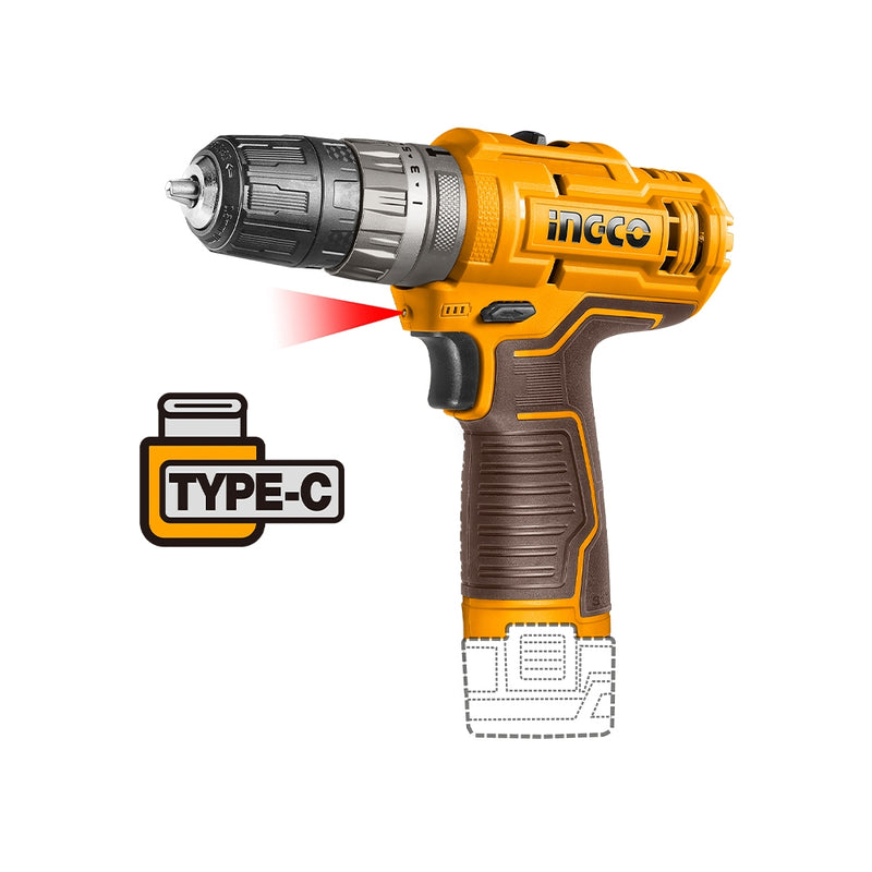 INGCO (CIDLI12202E) 12V Impact Driver + 2x1.5Ah Bat.