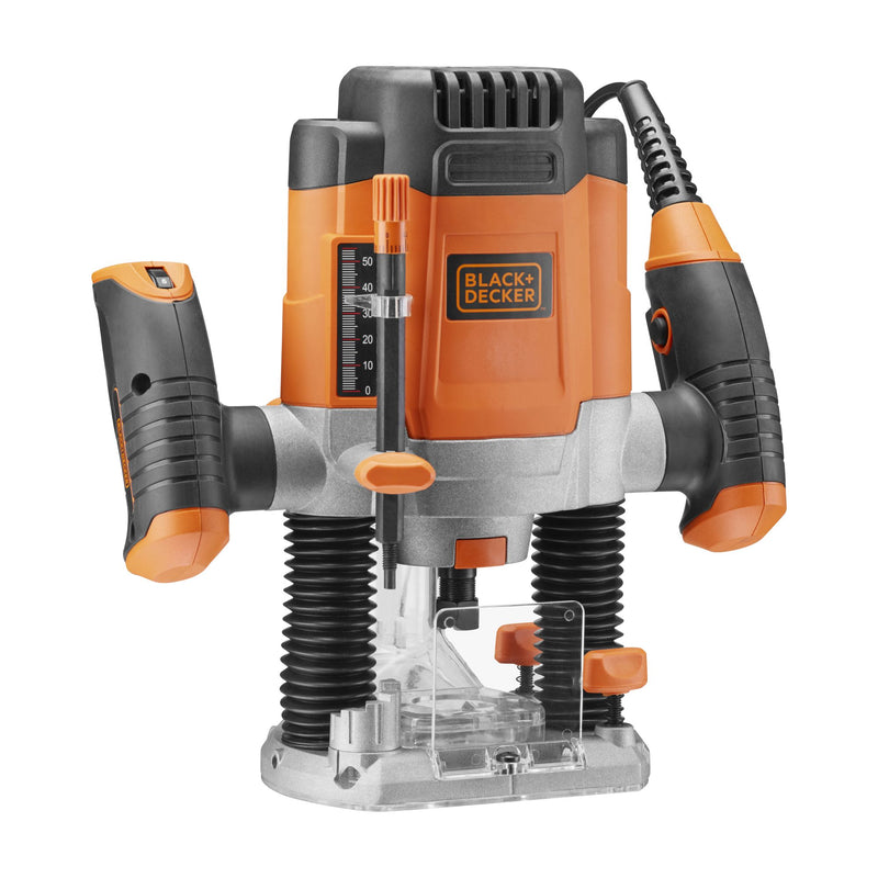 Black&Decker (KW1200E-QS) 1200W 6.35mm Plunge Router With 6 Accessories