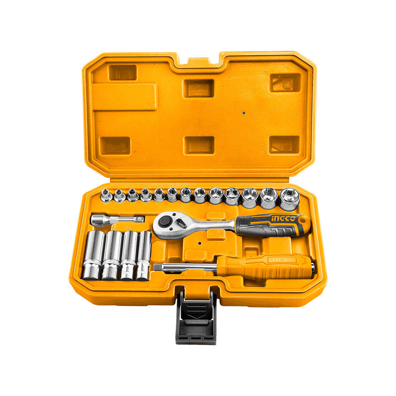 INGCO (HKTS14201) 1/4" Ratchet Set, 20 Pieces