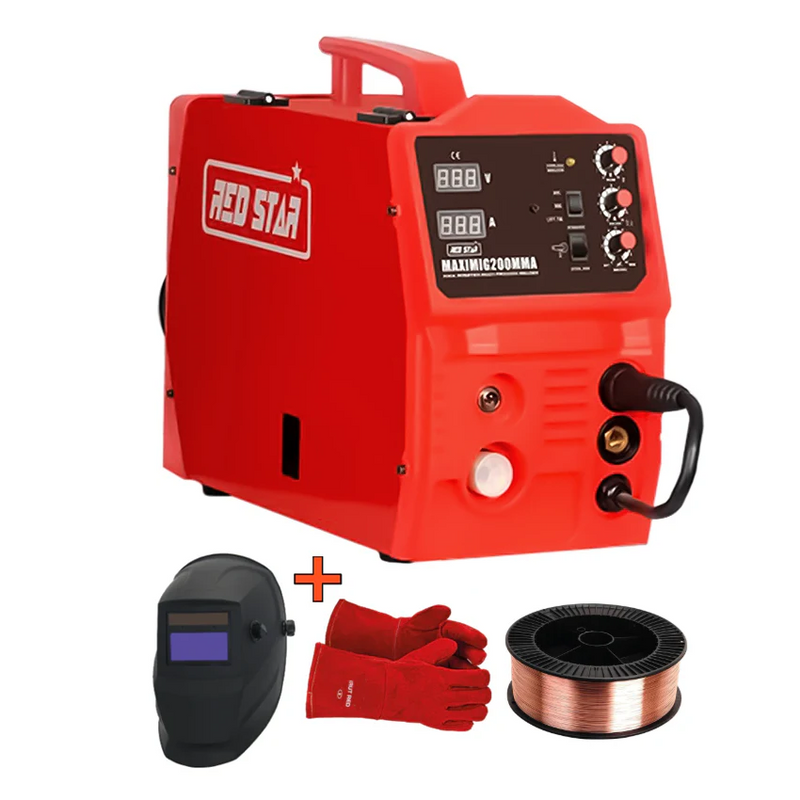 RedStar (MAXI MIG 200 MMA) Multiprocess Welder + Welding Kit