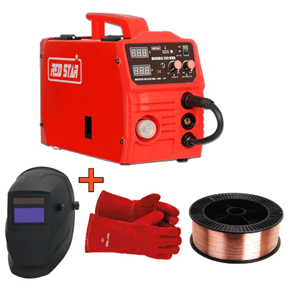 RedStar MINI MIG 200 MMA Multiprocess Welder + Welding Kit