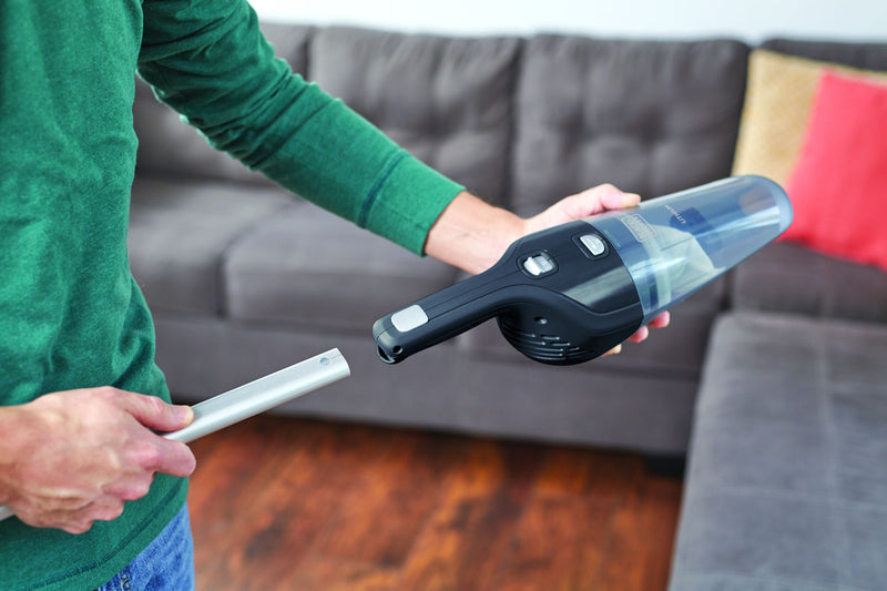 Black&Decker (NSVA315J-QW) 4-in-1 handheld vacuum cleaner with accessories. 10.8V power and 1.5Ah lithium battery.