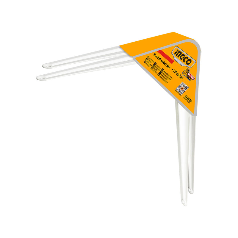 INGCO (HSB10405) White Shelf Bracket With Screw, 2 Units, 4x5 / 10x12cm