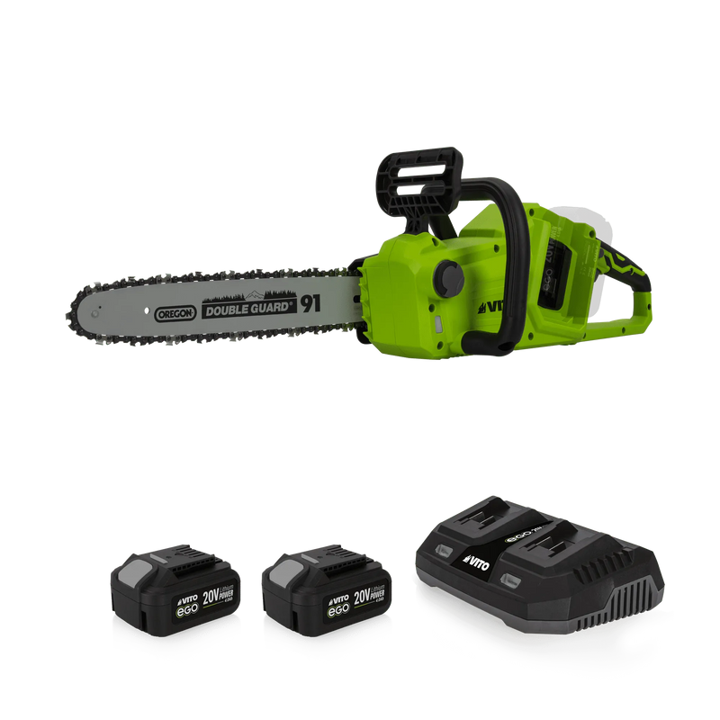 Vito (PACK3EGOGARDEN) Ego 40V Brushless Chainsaw, With 2 Batteries And Dual Charger