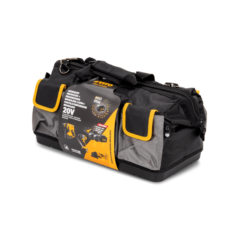 Paquete Vito (PACK4EGOPRO) Ego Pro: Taladro combinado, amoladora angular, martillo perforador, 3 baterías, cargador y bolsa