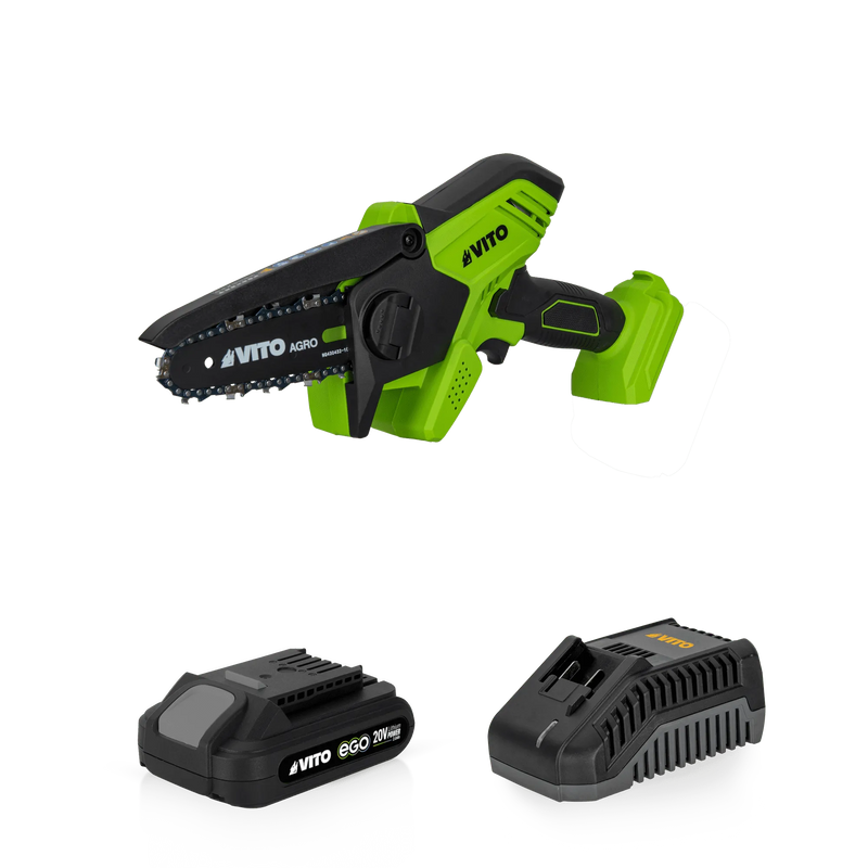 Motosserra mini Vito (PACK7EGOGARDEN) Ego 20V, corrente de 100mm, com bateria e carregador.