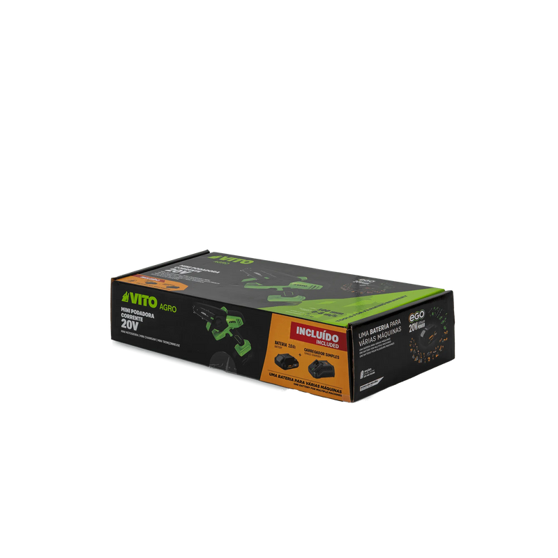 Motosserra mini Vito (PACK7EGOGARDEN) Ego 20V, corrente de 100mm, com bateria e carregador.