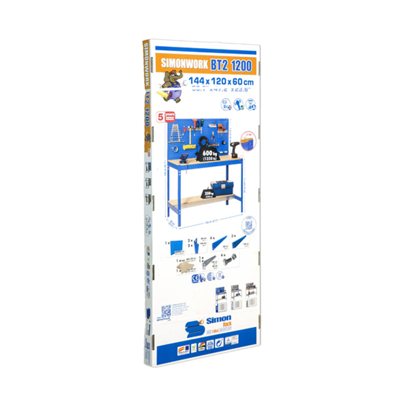 Workbench Simonwork Mobile BT2 1200 Galv/Wood - (1520x1210x610)