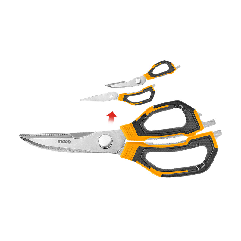 INGCO (HSCRS822251) Stainless Steel Kitchen Scissors, Multi-Purpose, 225mm.