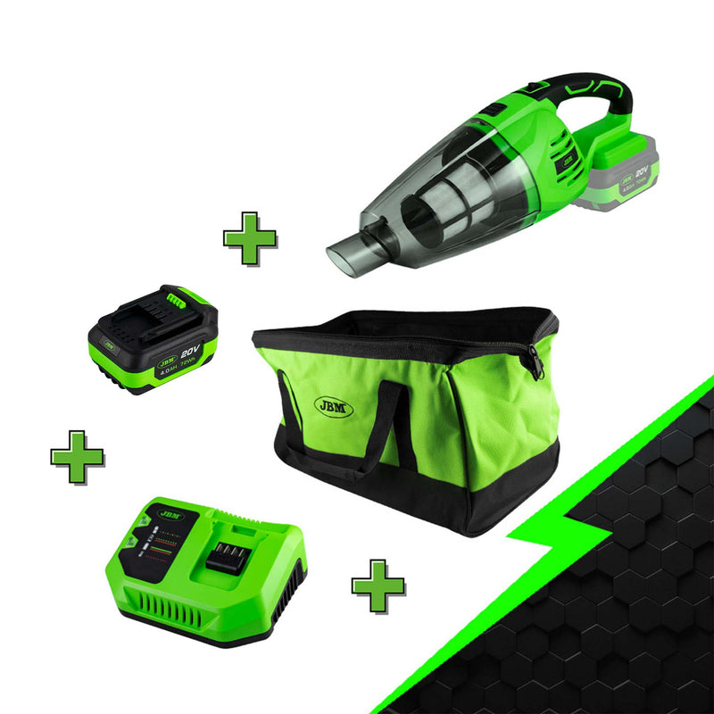 JBM (PROMO-60001D) Promo Handheld Vacuum Cleaner 60001 + Battery 4.0ah + Charger 20V + Open Mouth Tool Bag - Large