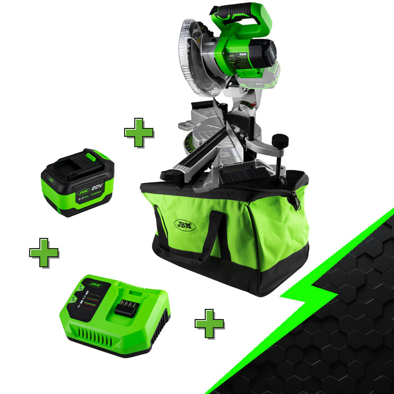 Sierra ingletadora sin escobillas JBM (PROMO-60022A) 60022 + 60015 + 60016 + 53782