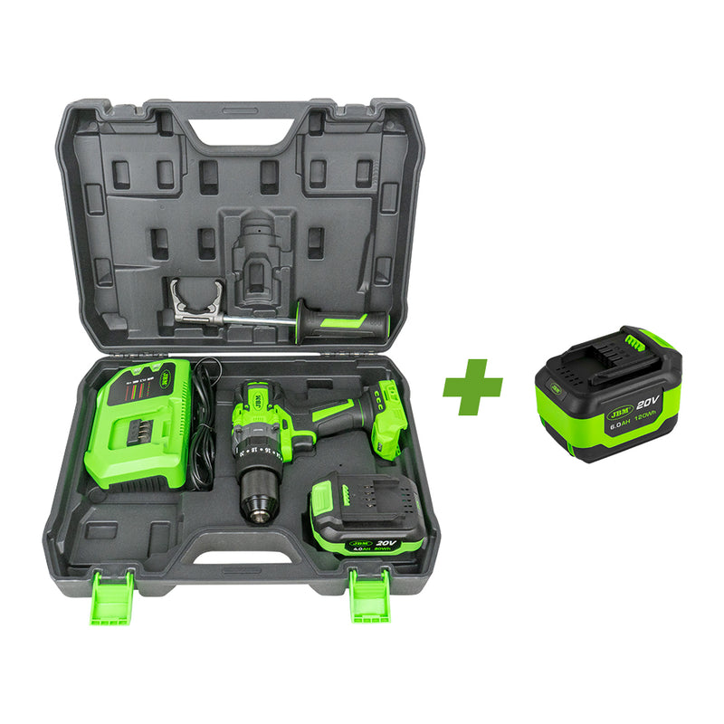 JBM (PROMO-60047C) 60047c Double Speed Impact Drill With Storage Case + 60015 6.0ah Li-Ion Battery