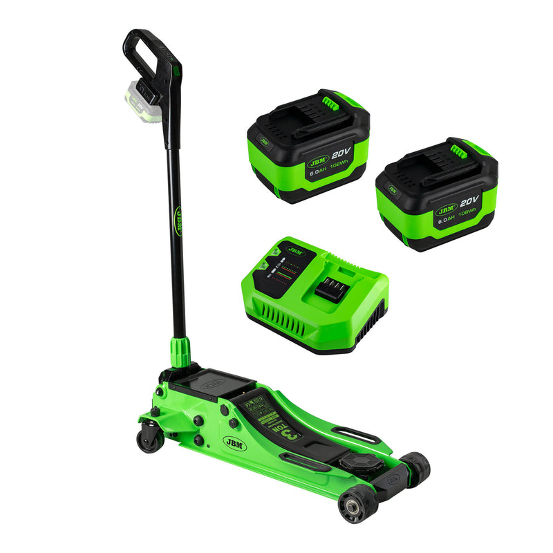 JBM (PROMO-60065-2) 3T Battery-Powered Hydraulic Trolley Jack with 6Ah Battery and Charger Included