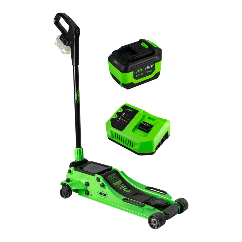 JBM (PROMO-60065) 3T Battery-Powered Hydraulic Trolley Jack With 6ah Battery And Charger Included