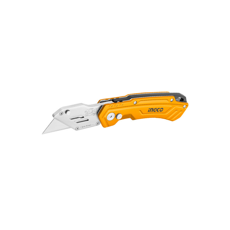 INGCO (HUK6288) Orange Folding Carpet Knife 19x61mm + 6 Blades Sk4