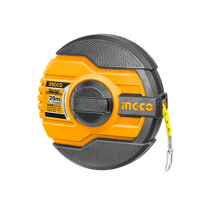 Cinta métrica de fibra de vidrio INGCO (HFMT8320), 20 metros.