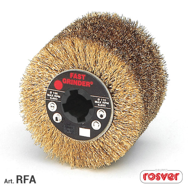 Fast Grinder (RFA) Brass-Plated Steel Wire Wheels