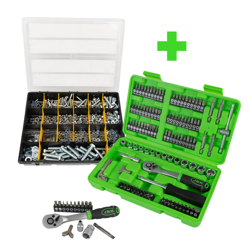 JBM (SERIE367) Serie 367: Sockets And Bits Set 53953 + Case Of Screws 51804