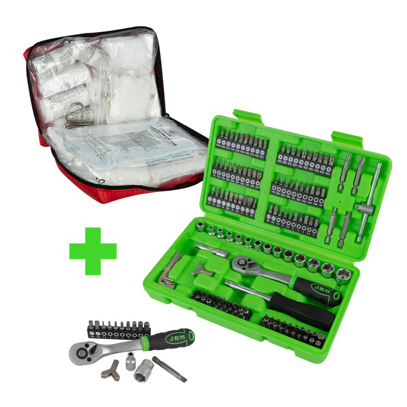 JBM (SERIE368) Serie 368: First Aid Kit 54042 + Sockets And Bits Set 53953