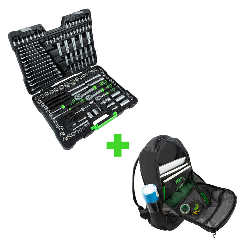 JBM (SERIE387) Promo 54034 216 Pieces Hex Socket Set + Jbm Backpack 54043
