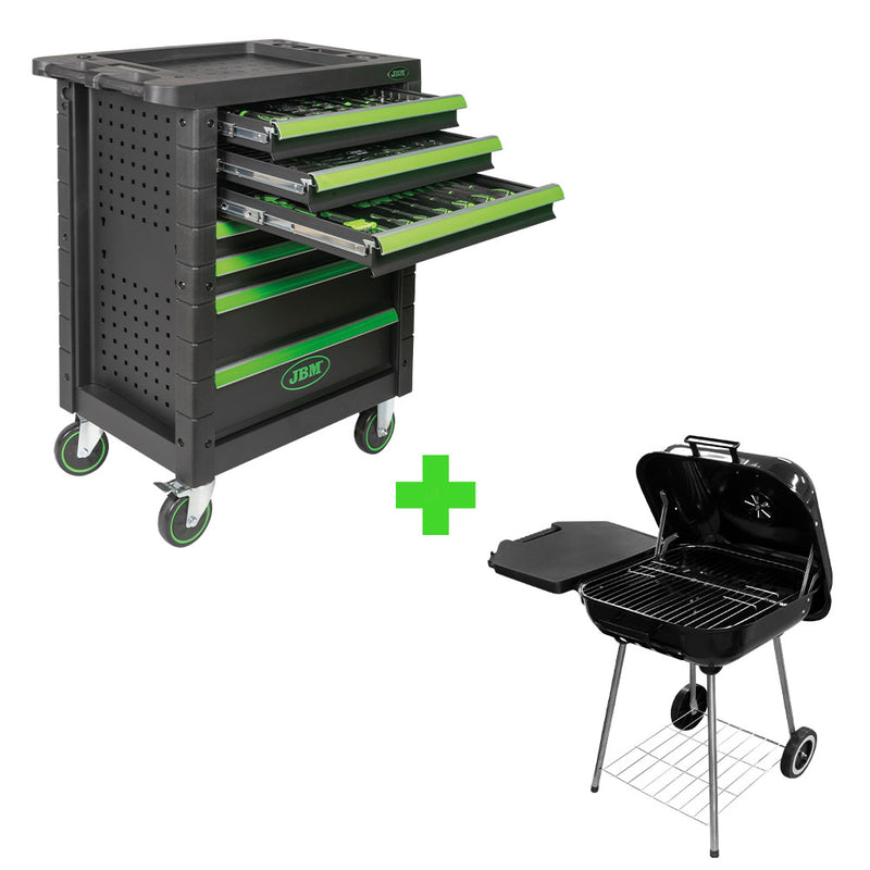 JBM (SERIE394) Promo 53904 7 Drawer Cabinet + 53931 Kettle Bbq Grill