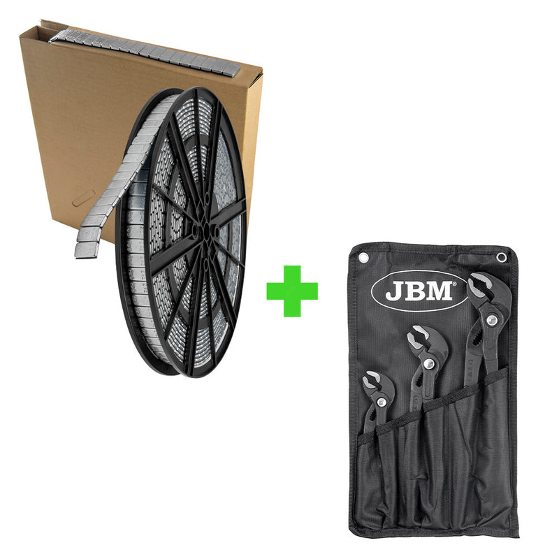 JBM (SERIE399) Wheel Weight Dispenser 53256 + Set Of 3 Adjustable Pliers 53483