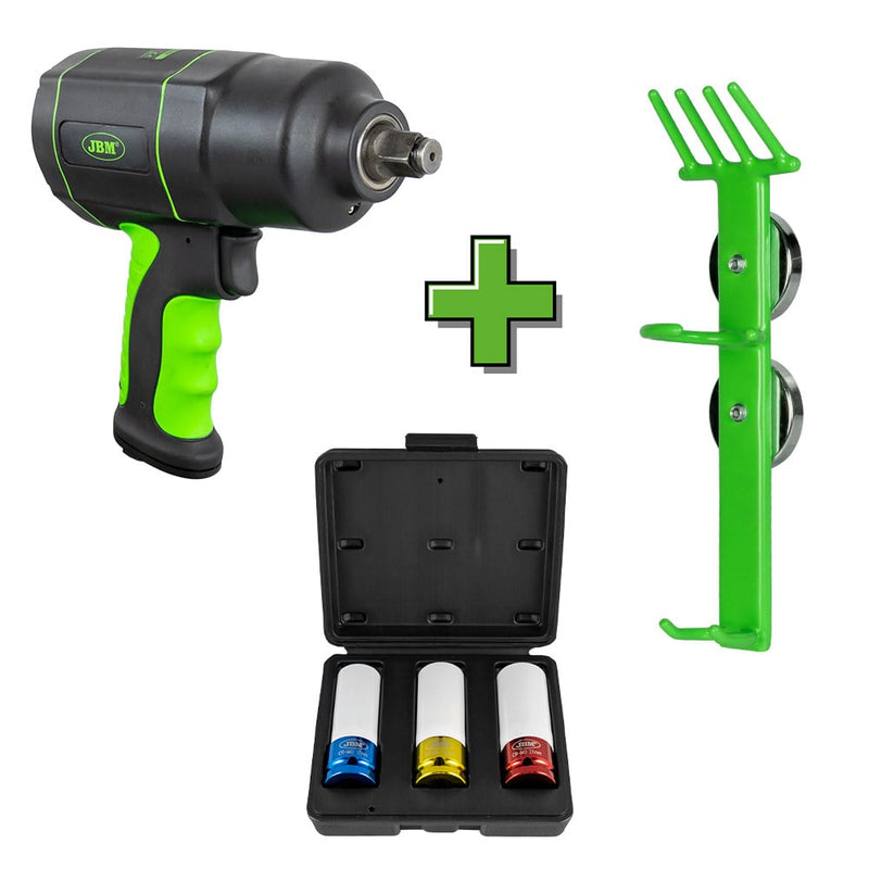 Pistola de impacto JBM (SÉRIE 423) 1/2" 1200nm + 51341 + 51336