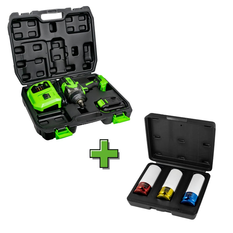 Chave de impacto sem escovas JBM (SÉRIE 424) de 1/2" com mala de armazenamento + 51336