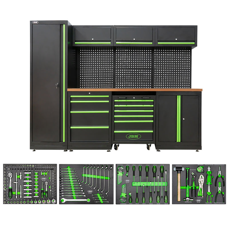 JBM (SERIE446) Workshop Modular Storage System (18 Pcs) + 4 Tray Eva Tray In Carbon Fiber Finish Set