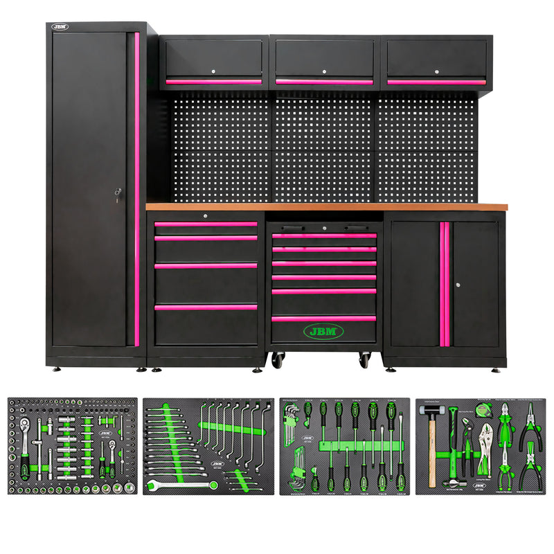 JBM (SERIE446P) Workshop Modular Storage System (18 Pcs) - Pink