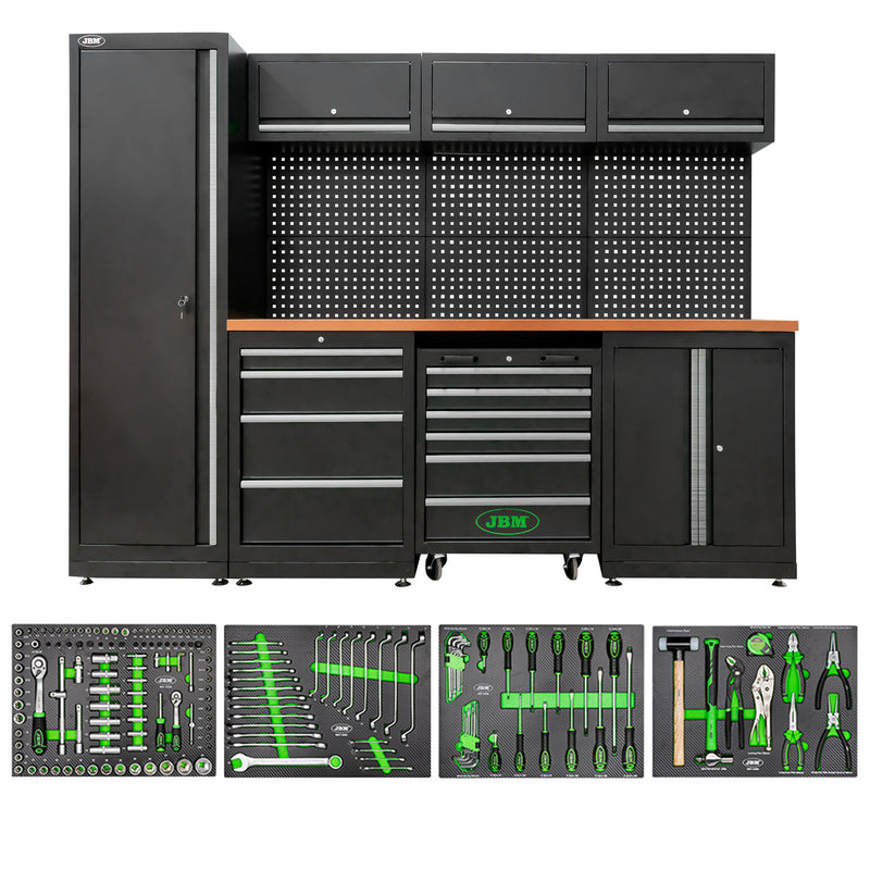 Sistema de almacenamiento modular para taller JBM (SERIE446S) (18 piezas) - Plata