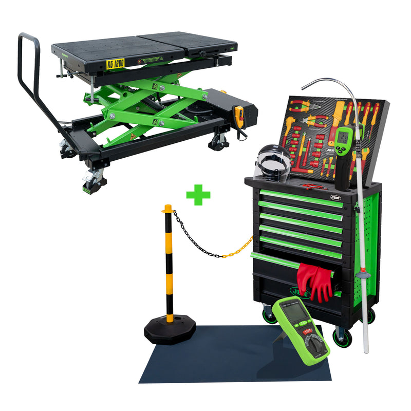 JBM (SERIE498) Tool Trolley 7 Drawers-Special Vde + Hydraulic Table For Electric Vehicle Batteries Without Brackets