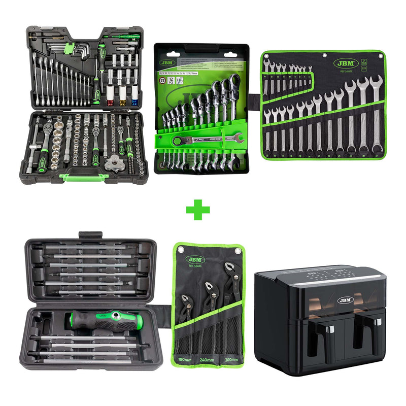 JBM (SERIE516F) 54082 132-Piece Toolbox with Hex Keys + 51318 + 54079 + 53010 + 53483