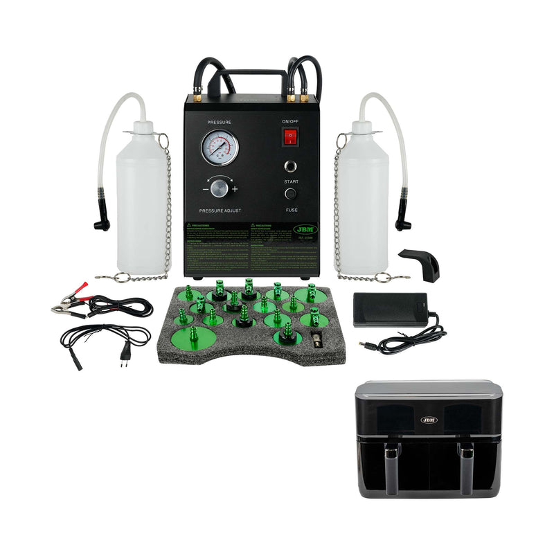JBM (SERIE54588F) Purgador de frenos eléctrico + Freidora de aire