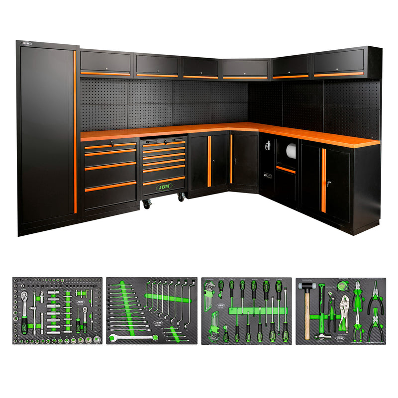 Juego de muebles modulares JBM (SERIE565O) (43 piezas) - Naranja