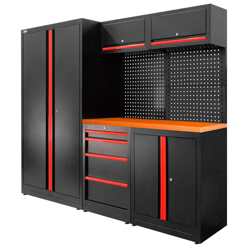 Juego de mobiliario modular JBM (SERIE579R) (13 piezas) - Juego con armario de dos puertas (Ref. 18105) - Rojo