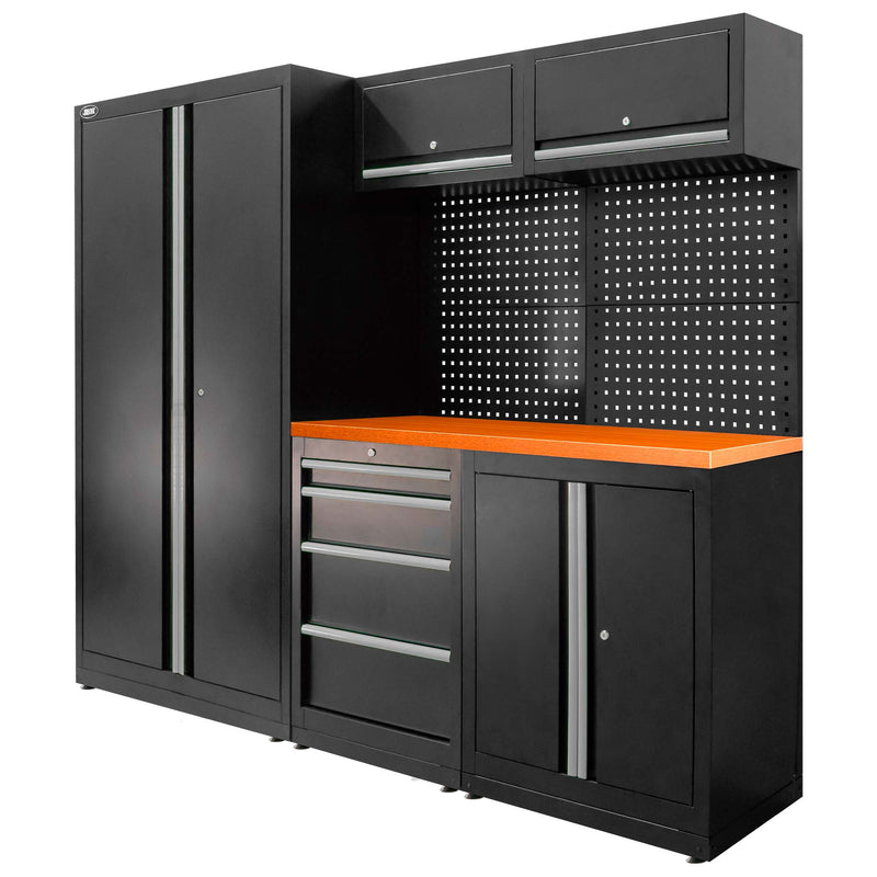 Juego de muebles modulares JBM (SERIE579S) (13 piezas) - Conjunto con armario de dos puertas (Ref. 18105) - Plateado