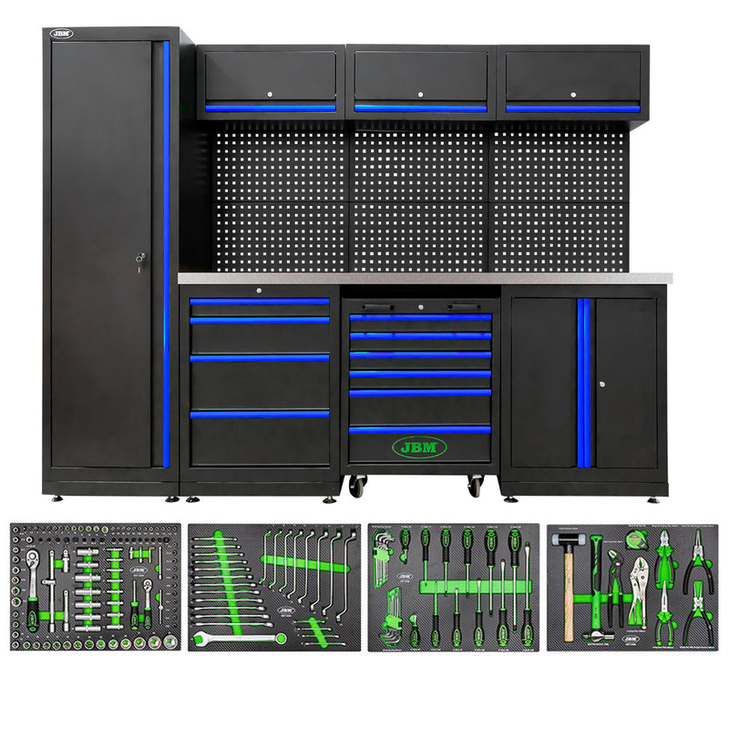 JBM (SERIE588B) Workshop Modular Storage System (18 Pcs) - Blue