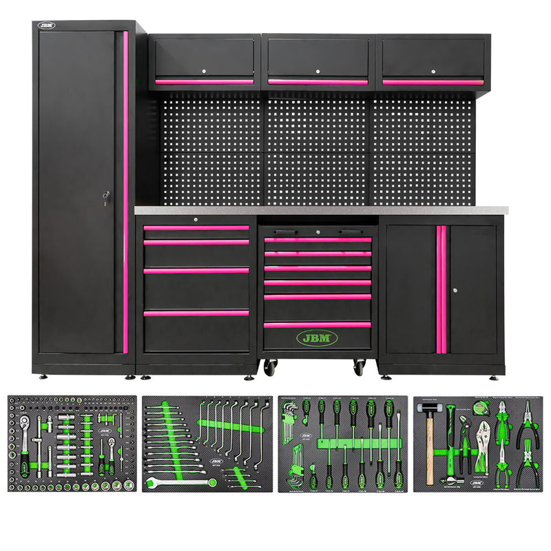 JBM (SERIE588P) Workshop Modular Storage System (18 Pcs) - Pink