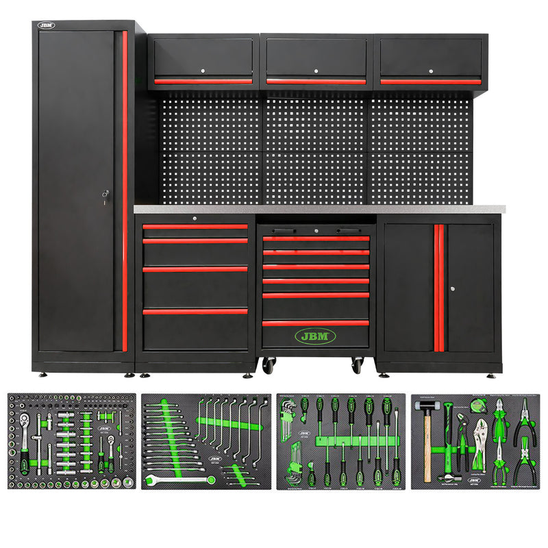 JBM (SERIE588R) Workshop Modular Storage System (18 Pcs) - Red