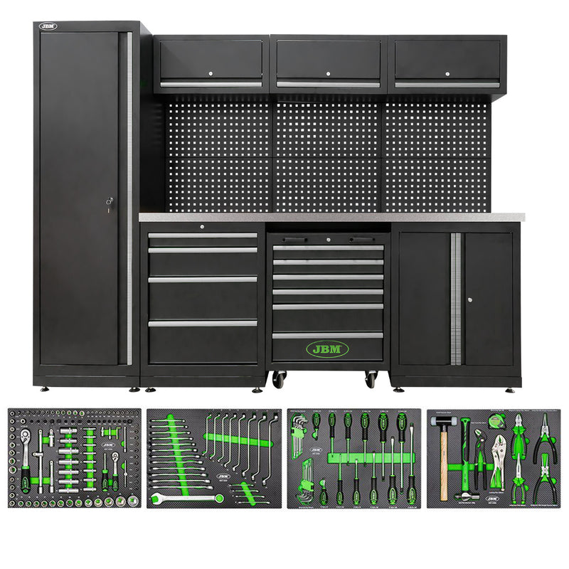 JBM (SERIE588S) Workshop Modular Storage System (18 Pcs) - Silver