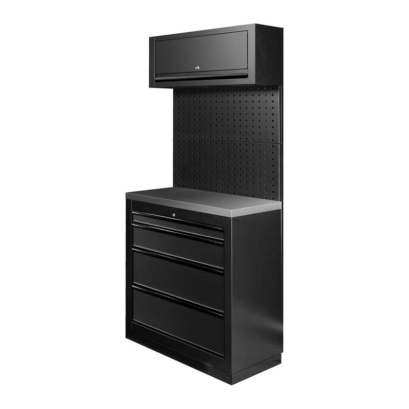 JBM (SERIE593K) Conjunto de muebles modulares (7 piezas) - Negro
