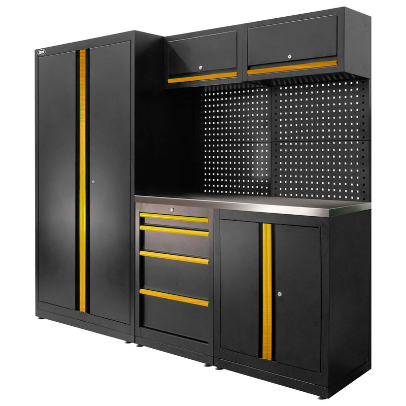 Juego de muebles modulares JBM (SERIE595G) (13 piezas) - Conjunto con armario de dos puertas (Ref. 18105) - Dorado