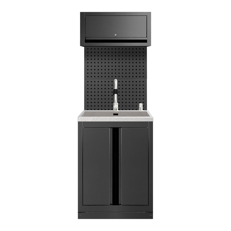 JBM (SERIE596K) Modular Furniture Set (6pcs) – Cabinet Extension with Sink (Ref. 18103) – Black