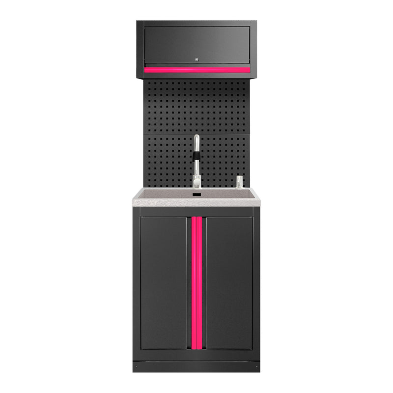 Juego de muebles modulares JBM (SERIE596P) (6 piezas) – Extensión de armario con fregadero (Ref. 18103) – Rosa