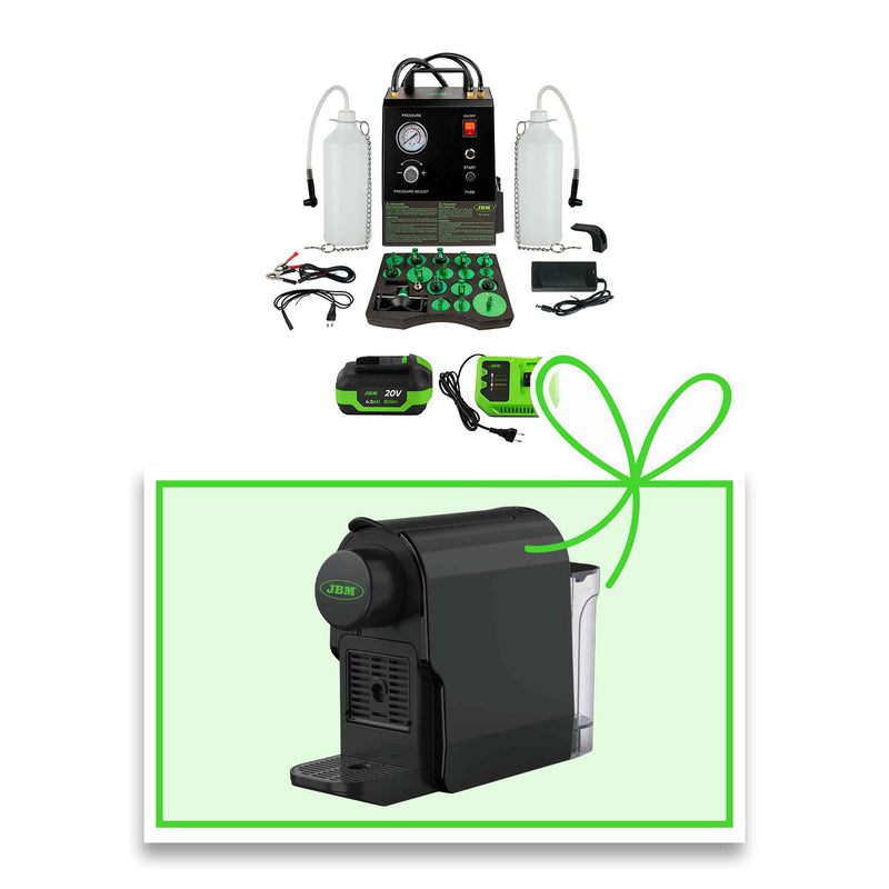JBM (SERIE608-E) 60067 Sangrador de frenos eléctrico inalámbrico + 60013 Batería de iones de litio 4.0Ah + Cafetera