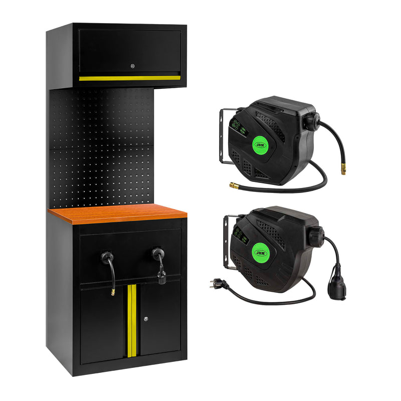 Juego de muebles modulares JBM (SERIE627Y) (9 piezas) - Extensión de armario para enrolladores de manguera (Ref. 18403) - Amarillo