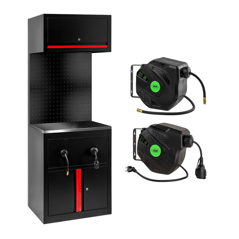 Set de mobiliario modular JBM (SERIE628R) (9 piezas) - Extensión de armario para enrolladores de manguera (Ref. 18403) - Rojo